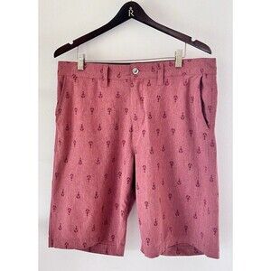 Atlantis Men’s Shorts 34 Red Lobster Pockets Stretch Beach Summer Lightweight
